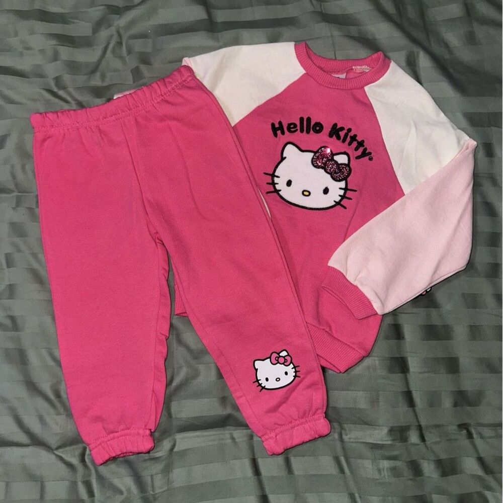 Hello Kitty Girls Pink/White 2-piece Set Long Sleeve Size 2T NWT